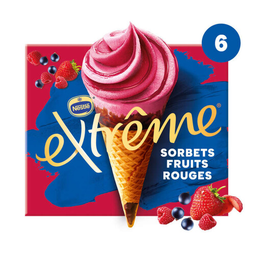 Nestlé Extrême Cônes glacés sorbets fruits rouges 426g