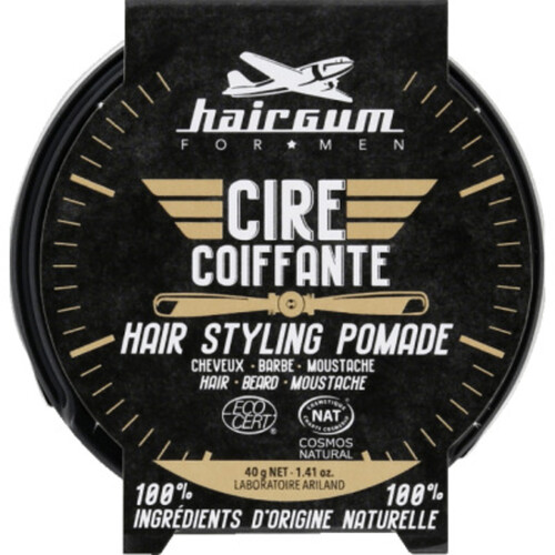 Hairgum Cire Coiffante Cheveux Barbe Moustache Bio 40G