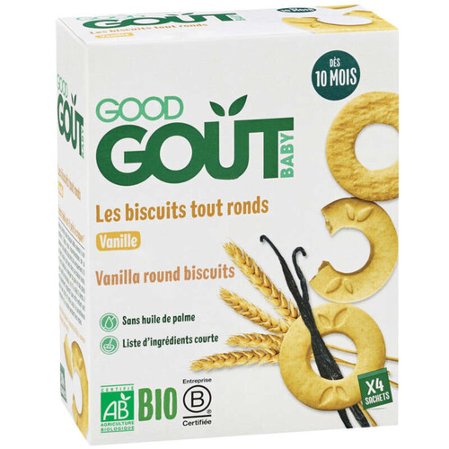 [Par Naturalia]  Good Goût Biscuits Bio Vanille Dès 10 Mois 80g