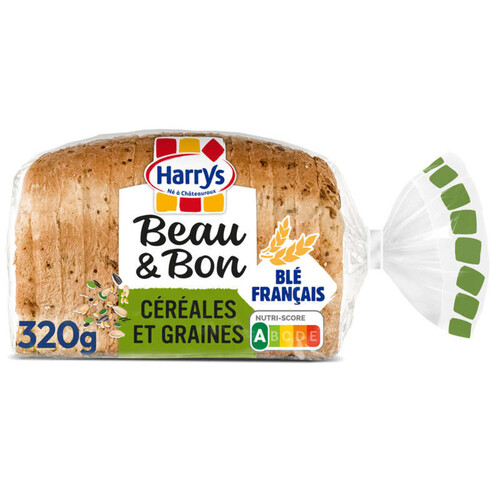 Harrys beau & bon pain de mie farine de ble cereales & graines sans additifs 320g