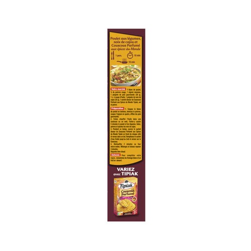 Tipiak Graine Couscous Parfumé Aux Épices Du Monde 4x65g