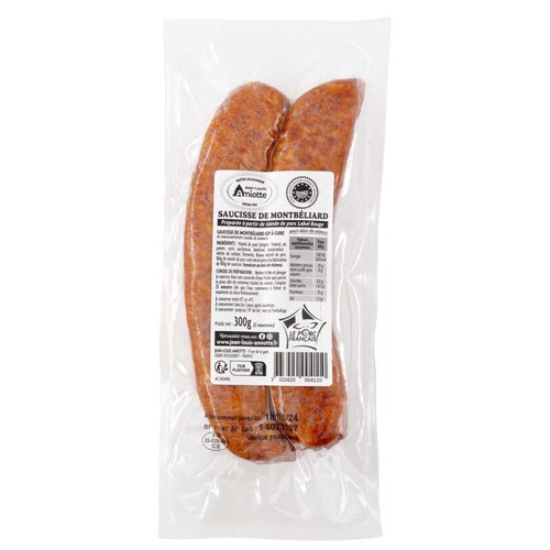 Jean Louis Amiotte saucisse de montbeliard frais viande de porc label rouge x2