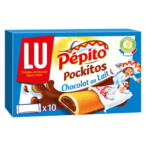 Lu Pepito Pockitos Barre fourrés au Chocolat au Lait 295g