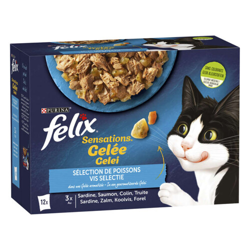 Felix Sensations Gelée Chat aux poissons 12x85g