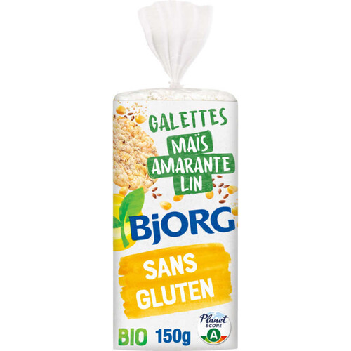 Bjorg Galette Maïs, Amarante et Lin Bio 150g 