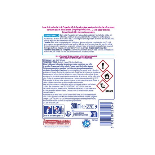 K2R Détachant À Sec, Sans Auréole 200ml