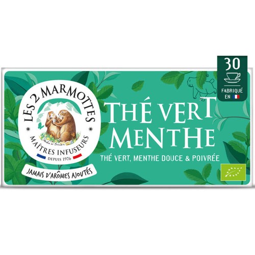 Les 2 Marmottes Thé Menth'olé x30