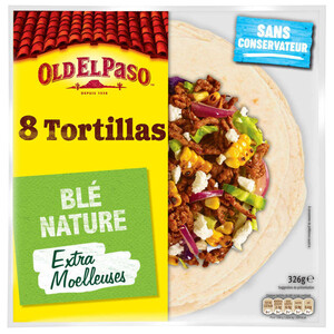 Old El Paso 8 tortillas Extra Moelleuses au Blé Nature 326g

