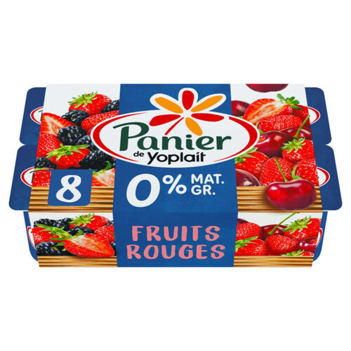 Panier de Yoplait 0% MG Fruits Rouges 8x125g