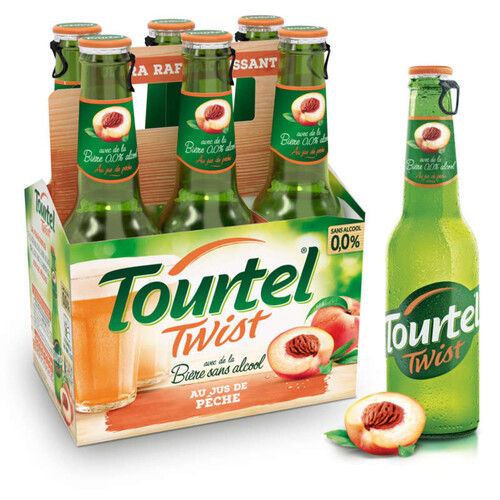 Tourtel Twist Bière Sans Alcool Aromatisée Au Jus De Pêche Pack 6X27.5Cl