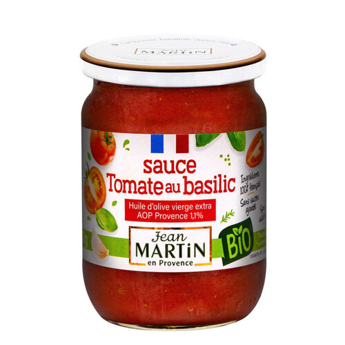 Jean Martin Sauce Tomate au Basilic et au Miel Bio 240g