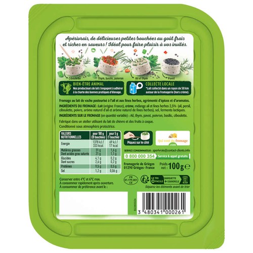 Apérivrais Bouchées de fromage à l'ail et fines herbes 100G