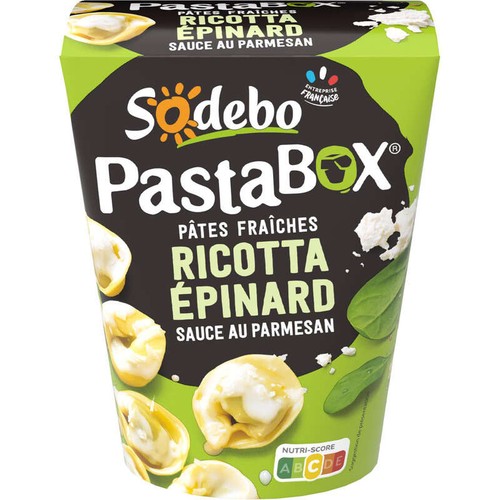 Sodebo Pasta Box Tortellini ricotta épinards sauce parmesan 280g