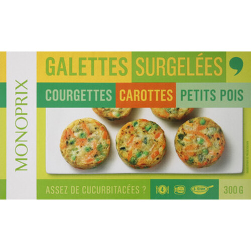 Monoprix galettes de courgettes, carottes et petits pois 300 g