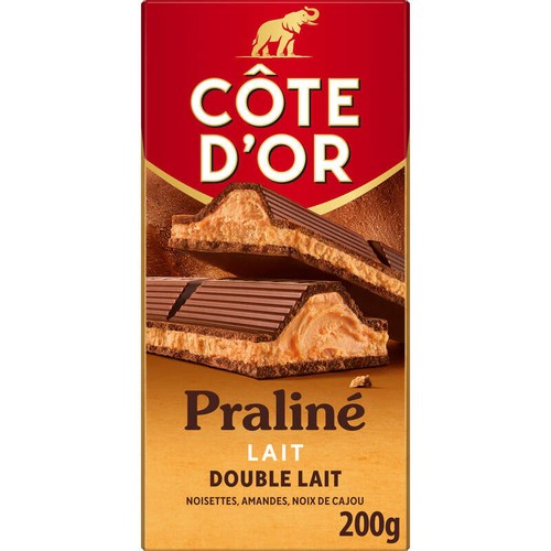 Côte D'Or Tablette Chocolat Au Lait Praliné Double Lait 200g