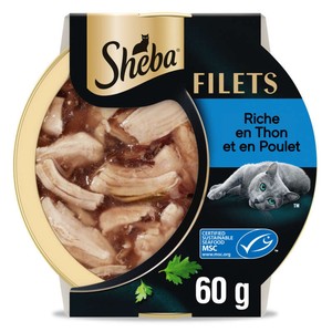 Sheba Filets Au Poulet Et Au Thon Msc Pour Chat Adulte 60g