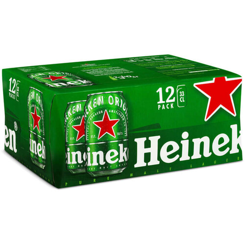 Heineken Bière blonde canettes 12 x 33 cl 5°