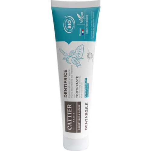 Cattier dentifrice dentargile menthe 75ml