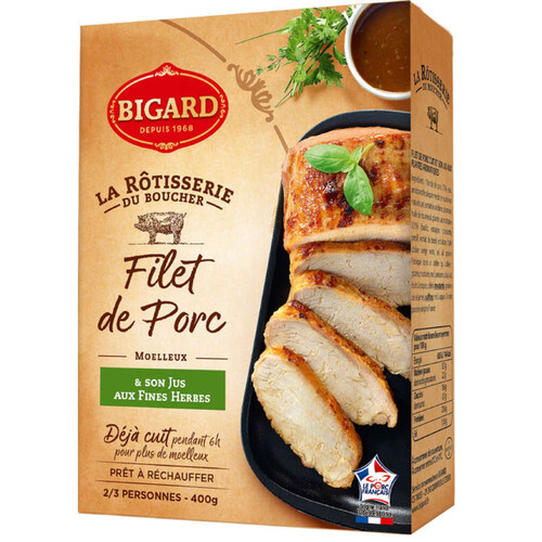 Bigard Filet de porc cuit & son jus aux fines herbes 400g