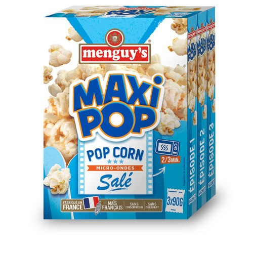 Menguy's Pop corn micro-ondes salé 3x90g