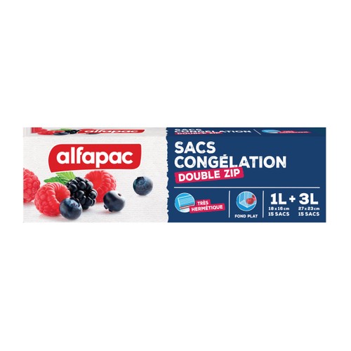 Alfapac sacs de congelation 1L+3L 2x15