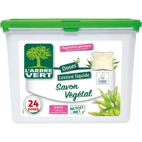 L'Arbre Vert Doses Lessive Liquide Savon Végétal x24 633g