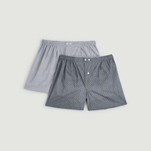 Monoprix Lot de 2 Caleçons Geo Rayures Marine Taille S