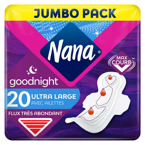 Nana Ultra Serviettes Hygiéniques Goodnight Jumbopack x20