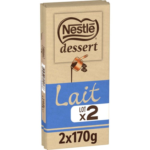 Nestlé Dessert Tablette Chocolat Lait 2x170g