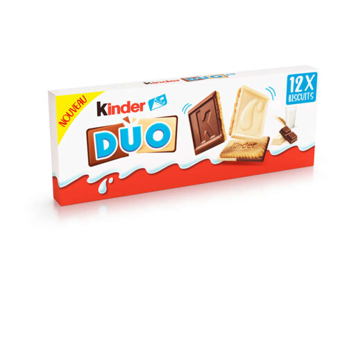 Kinder Duo Biscuits avec Tablettes de Chocolat au lait & Blanc 150g