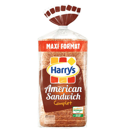 Harrys Pain de Mie American Sandwich Complet Maxi 900g.