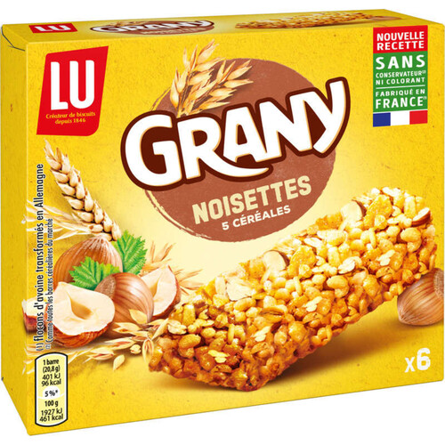 Lu Grany Barres de Céréales Noisettes 5 Céréales 138g