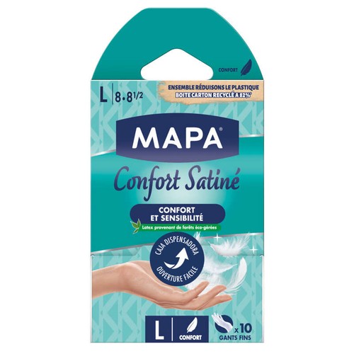 Mapa 10 Gants Fins Douceur Satinée Taille L