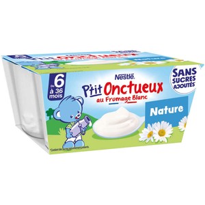 P'tit Onctueux Nature Croissance - Dès 6 Mois, Nestlé (6 X 60 G) | Bam