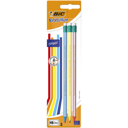 Bic Crayons Graphites Mines Hb, Bout Gomme X3
