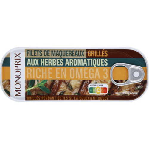 Monoprix Filets de Maquereaux Grillés aux Herbes Aromatiques 120g