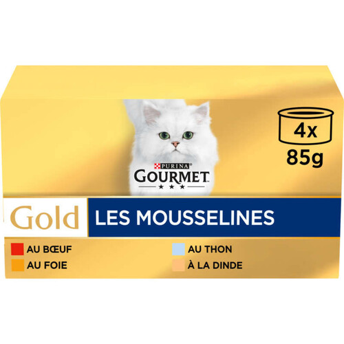 Purina Gourmet Gold Les Mousselines Mousses pour Chat 4x85g