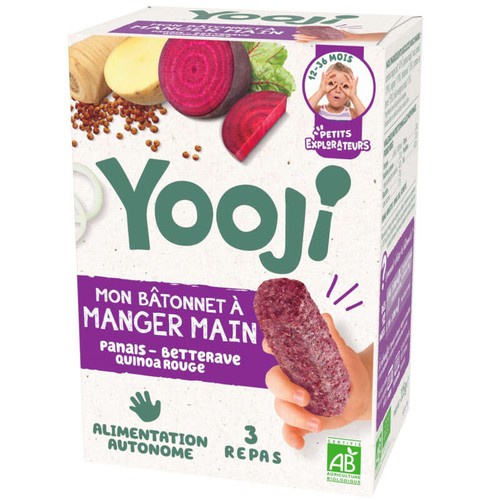 Yooji Bâtonnets à Manger Main Betterave Quinoa Bio 225g