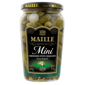 Maille Cornichons Mini Petits Croquants Bocal 210g