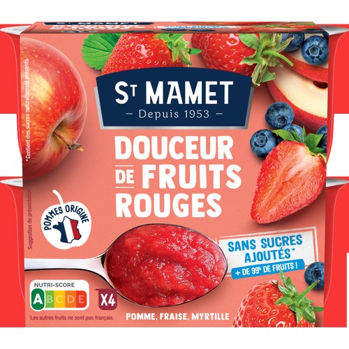 St Mamet Douceur Fruits Rouges sans sucres ajoutés 4x95g