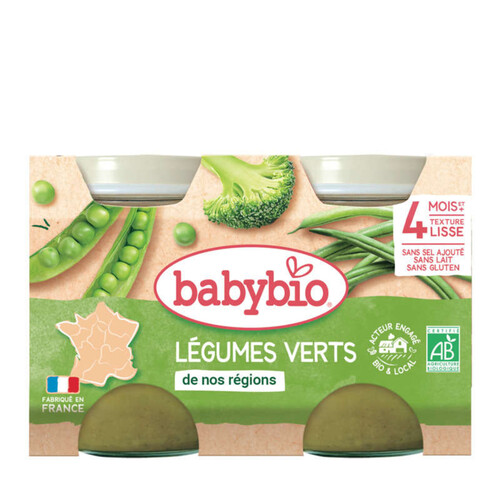 Babybio Petits Pots Légumes Verts 2x130g
