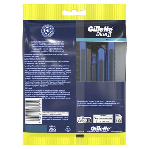 Gillette Blue II Plus Rasoirs Jetables 2 Lames Ultra-Affûtées + Bande Lubrifiante x20