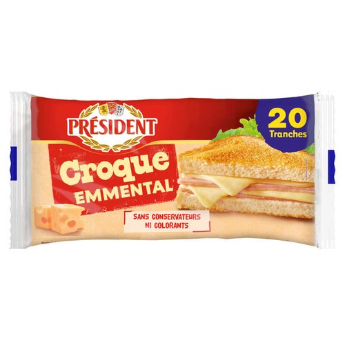 Président Tranches Croque Emmental x20 340g