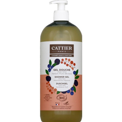Cattier Gel Douche Sans Sulfate Aloe Vera Fruits des Bois Bio 1L