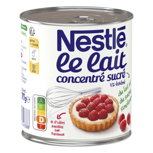 Nestle Lait Concentré Sucré à pâtisser lait entier boîte 397g