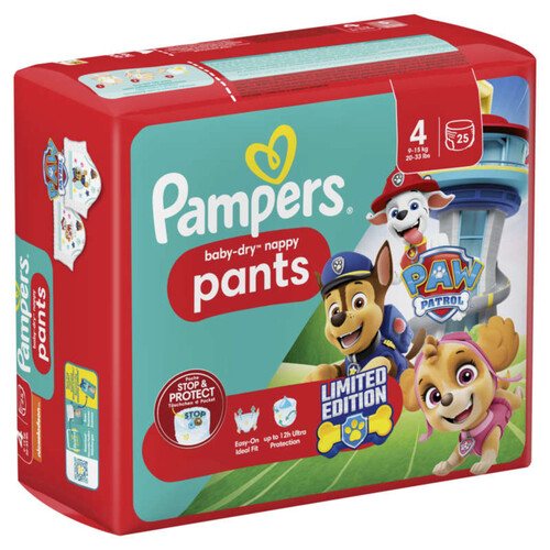 Pampers baby-dry pants la pat’patrouille taille 4, 25 couches-culottes