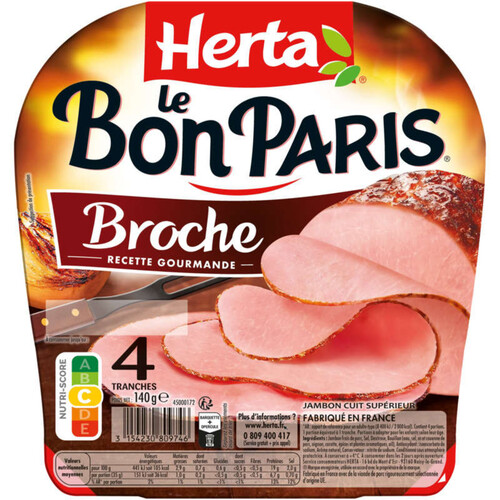 Herta Le Bon Paris jambon à la broche 4 tranches 140g