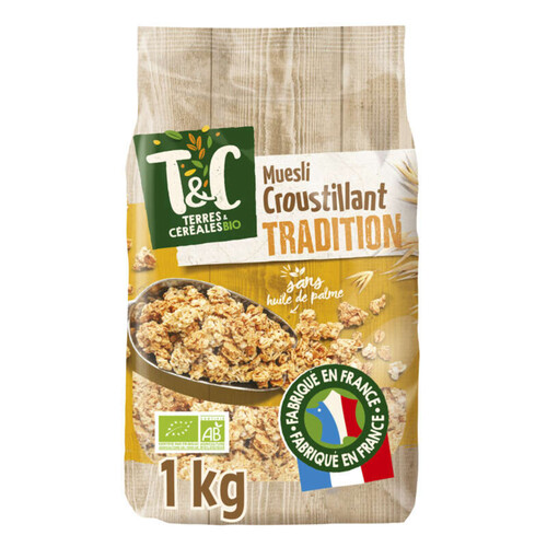 Terres et Céréales Muesli croustillant tradition, bio 1kg