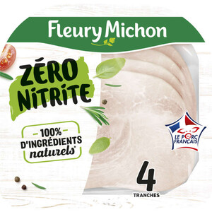 Fleury Michon Jambon De Porc Zéro Nitrite Tranches Fines X4