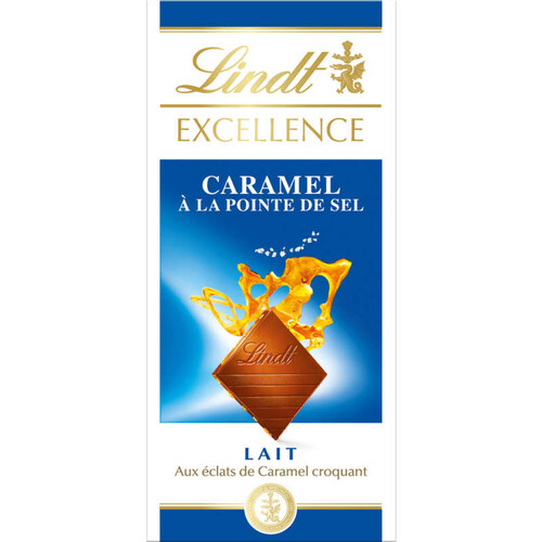 Lindt Excellence Tablette Chocolat Lait Caramel Fleur de Sel 100g
